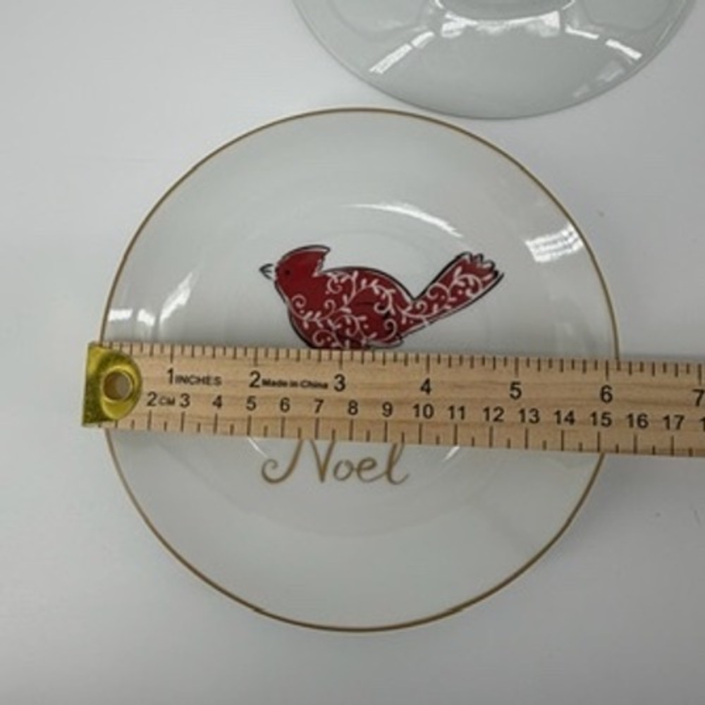 Set of 4 222 Fifth Natala Christmas Holiday Dessert Plates - Picture 11 of 11